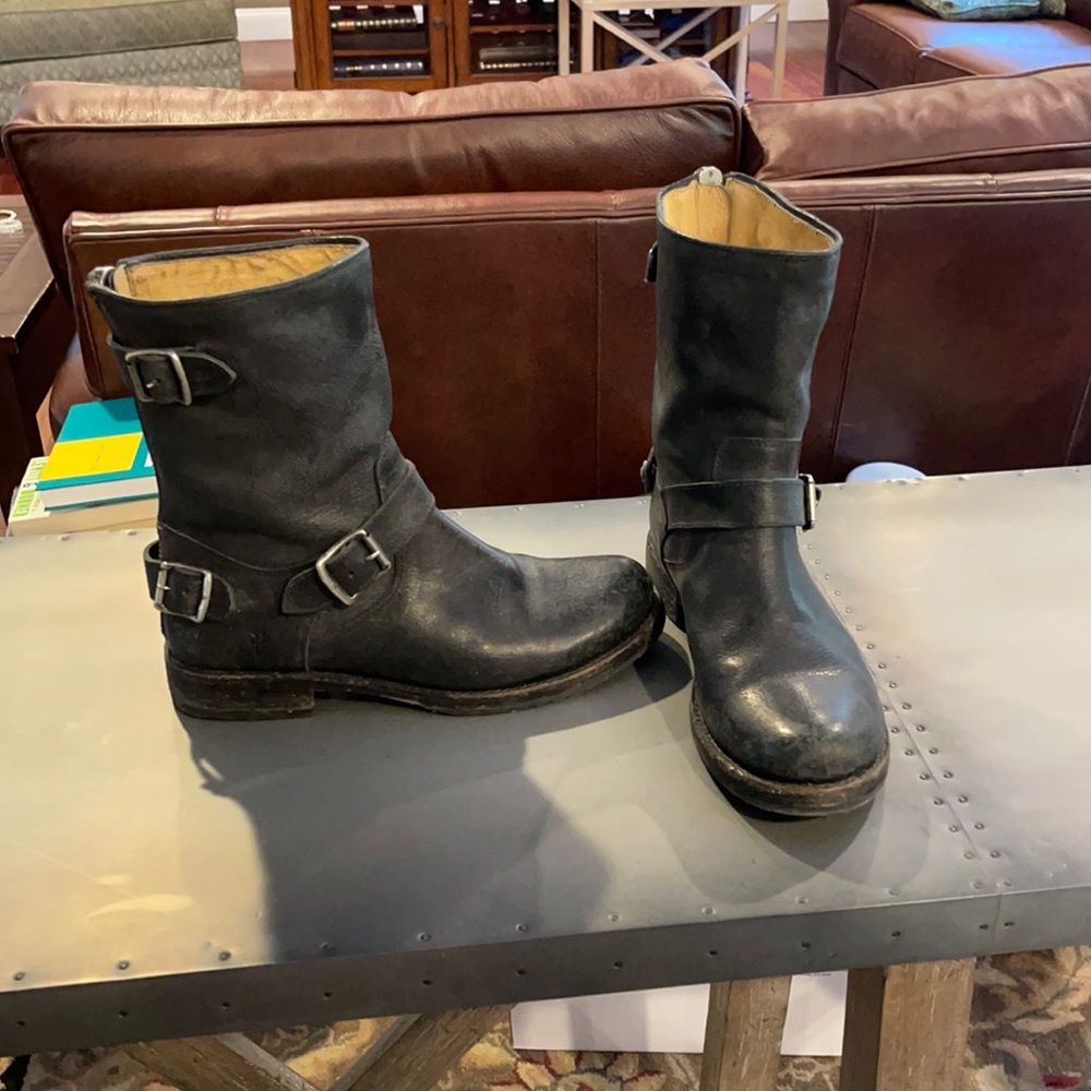 Frye, gently used distressed Moto boot.  Size 9.